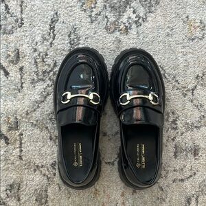 Call It Spring Black Leather Loafers with Classic Design